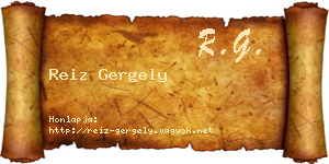 Reiz Gergely névjegykártya